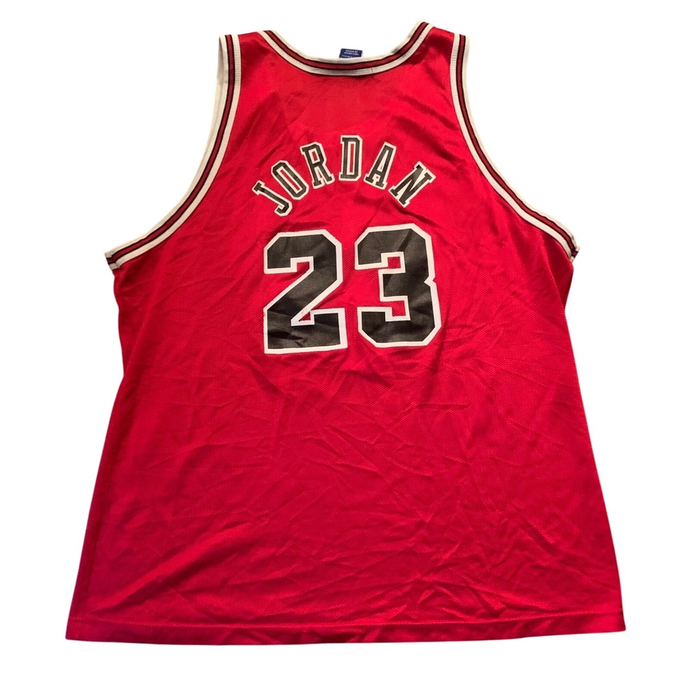 Vintage Champion Chicago Bulls Michael Jordan 23 Jersey Red Mesh Mens XXL 90s